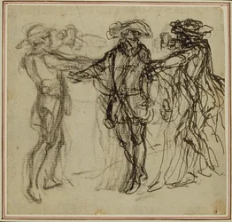 Estudo para uma segunda edição, nunca publicada, da peça de Colle "La Partie de Chasse de Henri IV", Ato II, Cena 11