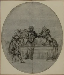 Estudo para uma segunda edição, nunca publicada, da obra de Colle "La Partie de Chasse de Henri IV", Ato III, Cena 10