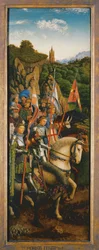 Os Cavaleiros de Cristo, a partir do lado esquerdo do Altar de Gand