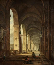 A Capriccio of Roman Architecture, c.1775 (óleo sobre tela)