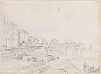 Edifícios ao longo de um Riverside [verso]