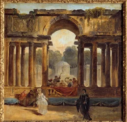Dança e Concerto num Parque Pintura de Hubert Robert (1733-1808) Amiens do século XVIII, Musee de Picardie