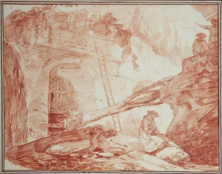 Desenhador nas ruínas do Palatino