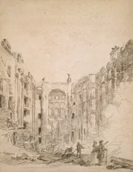 Ruínas da Ópera após o incêndio de 1781