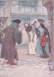 Vamos lá sirrah-responda ao seu mestre, não tenha medo, ilustração de The Merry Wives of Windsor, 1910