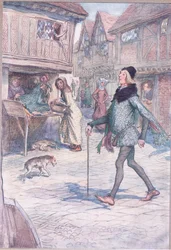 Ele não levanta a cabeça, por assim dizer E struct em seu portão , ilustração de The Merry Wives of Windsor, 1910