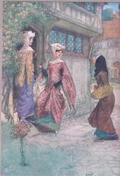 Vá com a gente e veja, ilustração de The Merry Wives of Windsor, 1910
