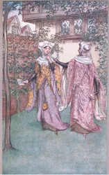 Heres o irmão gêmeo da tua carta, ilustração de The Merry Wives of Windsor, 1910