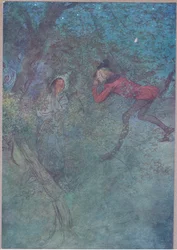 Fui até ela e chorei mamãe e ela chorou Orçamento, ilustração de The Merry Wives of Windsor, 1910