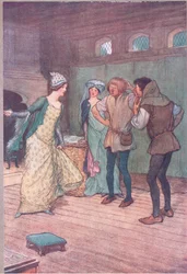 Há vazio na vala enlameada, ilustração de The Merry Wives of Windsor, 1910