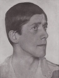 Oskar Kokoschka, artista e escritor austríaco (fotografia a preto e branco)