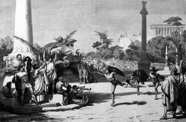 Jogos Olímpicos: reconstituição da corrida olímpica por H. Kaeseberg
