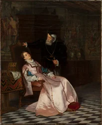 Gustav Vasa encontra sua consorte Catherine Stenbock dormindo e a ouve dizer Rei Gösta eu amo..., 1