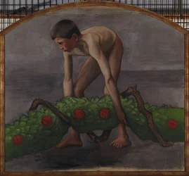 Portador de grinalda; rapaz que transporta a grinalda da vida, estudo para o fresco da catedral de Tampere