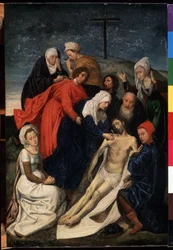 "Lamentação sobre a Morte de Cristo" Pintura de Hugo van der Goes (1435-1482) Dim. 36x30 cm Museu Hermitage, São Petersburgo