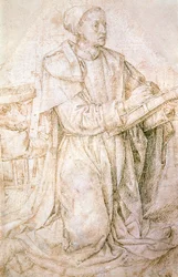 Estudo para São Lucas, de Hugo van der Goes (1440-1482), desenho