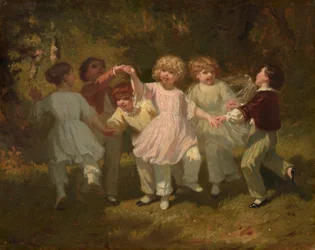 Crianças a brincar num parque, c.1860 (óleo sobre tela)