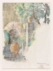 Escadas no jardim em Taormina