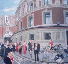 Promenaders na noite passada, Royal Albert Hall, detalhe