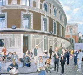 Promenaders na noite passada, Royal Albert Hall, detalhe