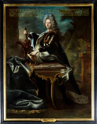 Retrato de Maximiliano Henrique VI de Betune, Quinto Duque de Sully (1669-1729). Pintura atribuída a Hyacinthe Rigaud (1659-1743). Óleo sobre tela. Menção obrigatória: Sully sur Loire, Chateau de Sully - Retrato de Maximiliano Henrique VI de Bethune, quint