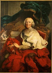O cardeal André-Hercule de Fleury, ministro-chefe do rei Luís XV ... (óleo sobre tela)