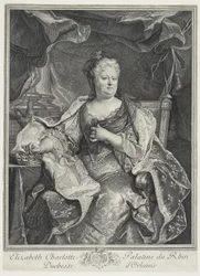 Elizabeth Charlotte Palatine do Reno, Duquesa de Orleans, Eng. Charles Louis Simmoneau (1645-1728)