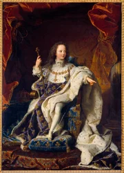 Retrato de Luís XV, criança de cinco anos, em traje sagrado, Rei de França (1710-1774). Pintura de Hyacinthe Rigaud (1659-1743)