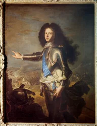 Retrato de Luís de França (1682-1712) Duque de Borgonha, pai de Luís XV. Pintura de Hyacinthe Rigaud (1659-1743). Século XVIII. Dim. 1,29 x 0,98 m.