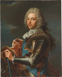 Retrato do Duc de Broglie, em faixa da Ordem de Sainte Esprit, com bastão de um marechal da França