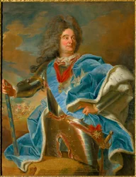 Retrato do marechal de Villars (1653-1734) até da França Pintura de Hyacinthe Rigaud (1659-1743) Chateau de Vaux le Viscount do século XVIII.