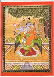 Divindades hindus sobre Garuda