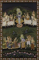 Celebração animada de Krishna