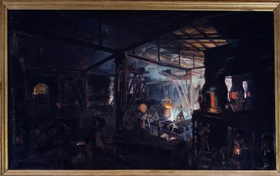 Ferro fundido com cadinho. Pintura de François Bonhomme (1809 - 1881)