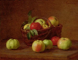 Maçãs em uma cesta e em uma tabela, 1888
