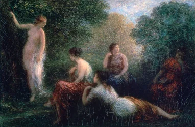 Arcadia, mulher tomando banho, 1836-1904