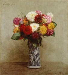Dálias em um vaso chinês, 1874