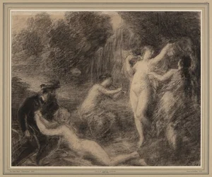 Tannhaüser au Venusberg (giz sobre papel)