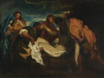 O Entombment (óleo sobre tela em millboard)