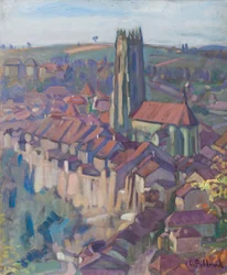 Vista de Fribourg (óleo sobre tela)