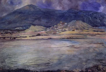 PESSOAS DE ZARAGOZA - ESCO - SÉCULO XX - OLEO - LIENZO - 90 X 30 CMS