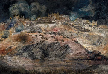 Guerra Civil Espanhola(1936-1939) : "Vista do Telodo em chamas"