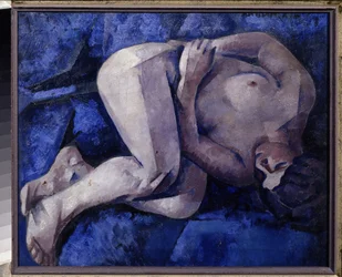 Na cama (no sofá). Pintura de Ignati Ignatyevich Nivinsky (Nivinsky) (1881-1933), óleo sobre tela