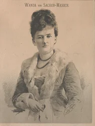 Escritora Wanda von Sacher-Masoch, nascida Angelika Aurora Rümelin, 1879.