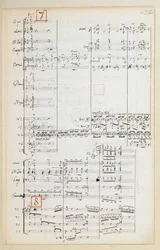 Partitura manuscrita com orquestra reduzida Suite para O Pássaro de Fogo de Igor Stravinsky (1882-1971)