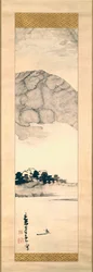 Pintura a dedo de uma paisagem, século XVIII.