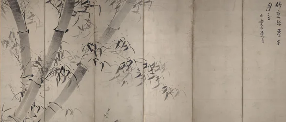 Bambu ao luar, biombo de seis painéis, c. 1758-60