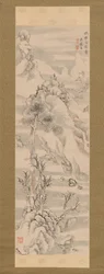 Paisagem invernal, no estilo de Guo Zhongshu, final do século XVIII.