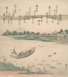 Barco atravessando o rio, ca. 1840.