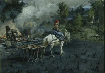Preparação do solo para linhaça na região de Vologda, 1873